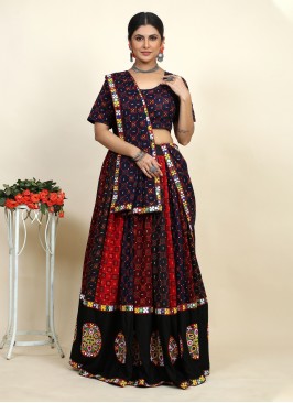 Embroidered Cotton Trendy Lehenga Choli in Multi C