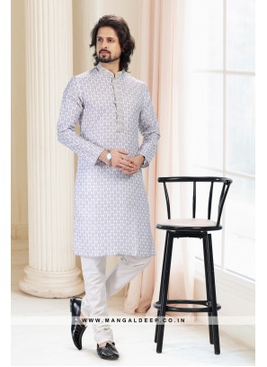 Emollient Grey DIgital Printed Cotton kurta Pyjama Set