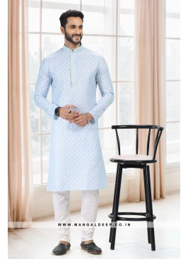 Emollient Blue DIgital Printed Cotton kurta Pyjama