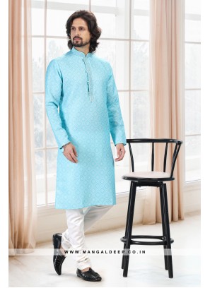 Emollient Teal Green DIgital Printed Cotton kurta Pyjama Set