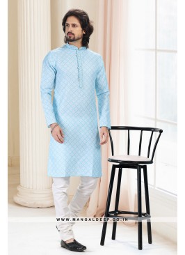 Emollient Blue DIgital Printed Cotton kurta Pyjama Set