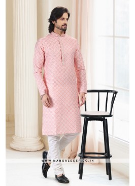 Emollient Peach DIgital Printed Cotton kurta Pyjama Set