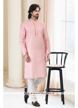 Emollient Peach DIgital Printed Cotton kurta Pyjam