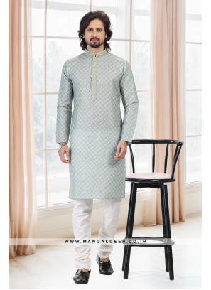 Emollient Green DIgital Printed Cotton kurta Pyjama Set