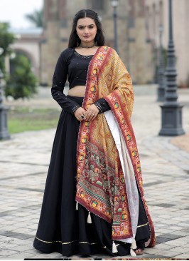 Enchanting Black Plain Trendy Lehenga Choli