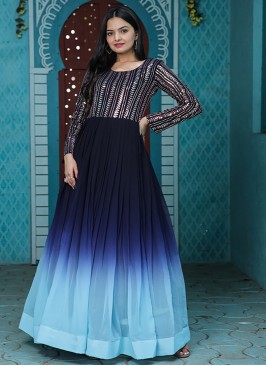 Enchanting Digital Print Faux Georgette Trendy Gown