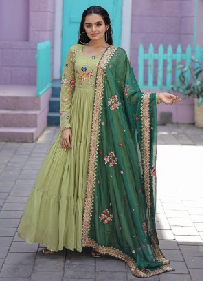 Enchanting Faux Georgette Designer Gown