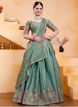 Enchanting Georgette Mehndi Trendy Lehenga Choli