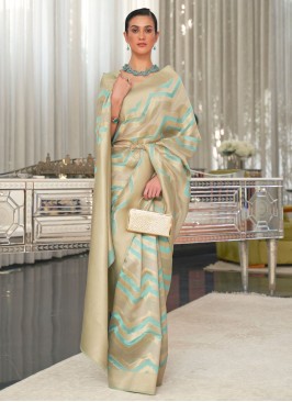 Enchanting Organza Sea Green Weaving Designer Saree