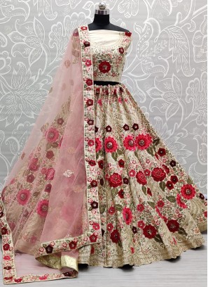 Enchanting Patch Border Silk Lehenga Choli