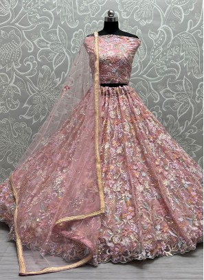 Enchanting Pink A Line Lehenga Choli
