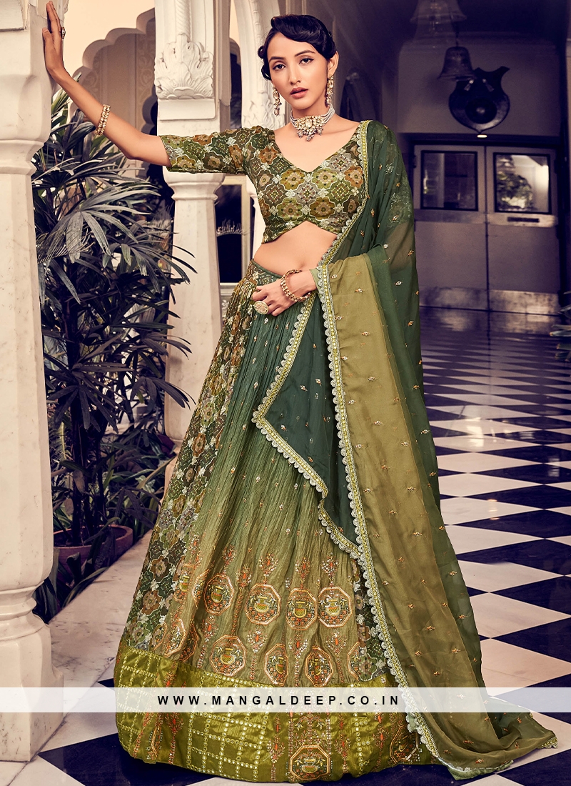 Fine Embroidered Silk A Line Lehenga Choli