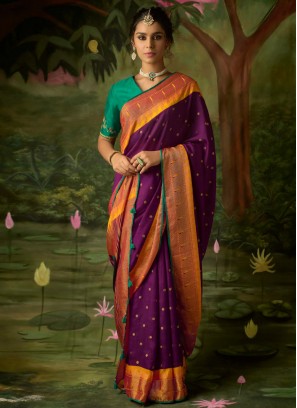 Enchanting Purple Brasso Designer Saree