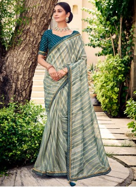 Enchanting Silk Blue Digital Print Saree