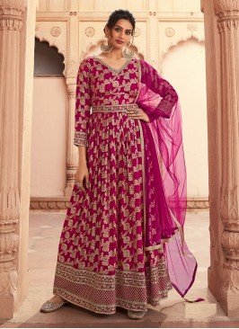 Enchanting Silk Wedding Long Length Anarkali Salwar Suit