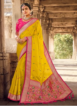 Enchanting Yellow Wedding Classic Saree