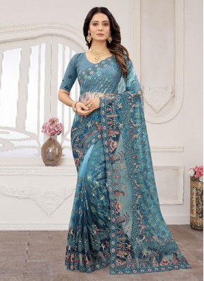 Energetic Embroidered Ceremonial Classic Saree
