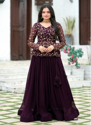 Energetic Purple Readymade Lehenga Choli