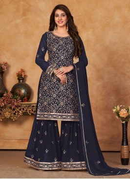 Engrossing Faux Georgette Sangeet Trendy Salwar Kameez