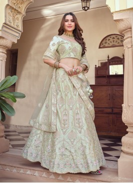 Enthralling Sea Green Lehenga Choli