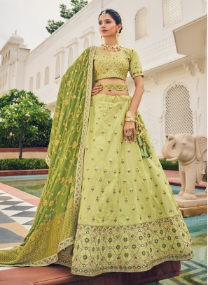 Enthralling Sea Green Lehenga Choli