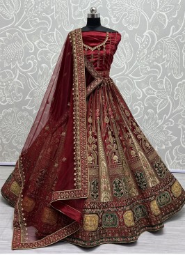 Enthralling Velvet Designer Lehenga Choli