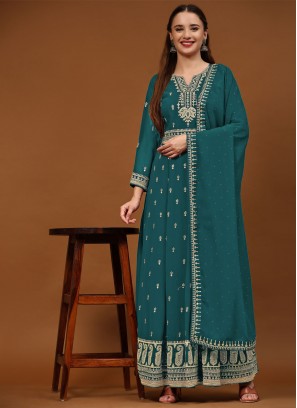 Enticing Sea Green Salwar Suit