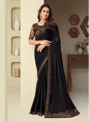 Epitome Border Black Silk Classic Saree