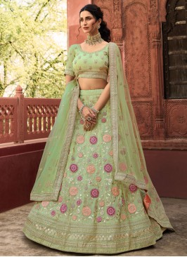 Epitome Organza Thread Green Lehenga Choli