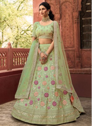 Epitome Organza Thread Green Lehenga Choli