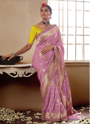 Epitome Purple Silk Trendy Saree
