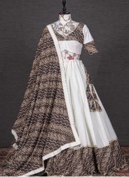 Especial Foil Print Cotton Lehenga Choli