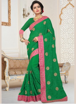 Especial Green Wedding Classic Designer Saree