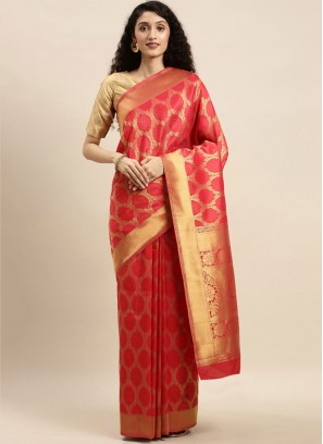 Especial Pink Weaving Traditional Designer Saree