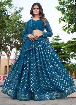 Ethnic Embroidered Georgette Readymade Lehenga Cho