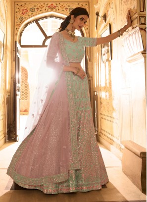 Ethnic Thread Organza Lehenga Choli