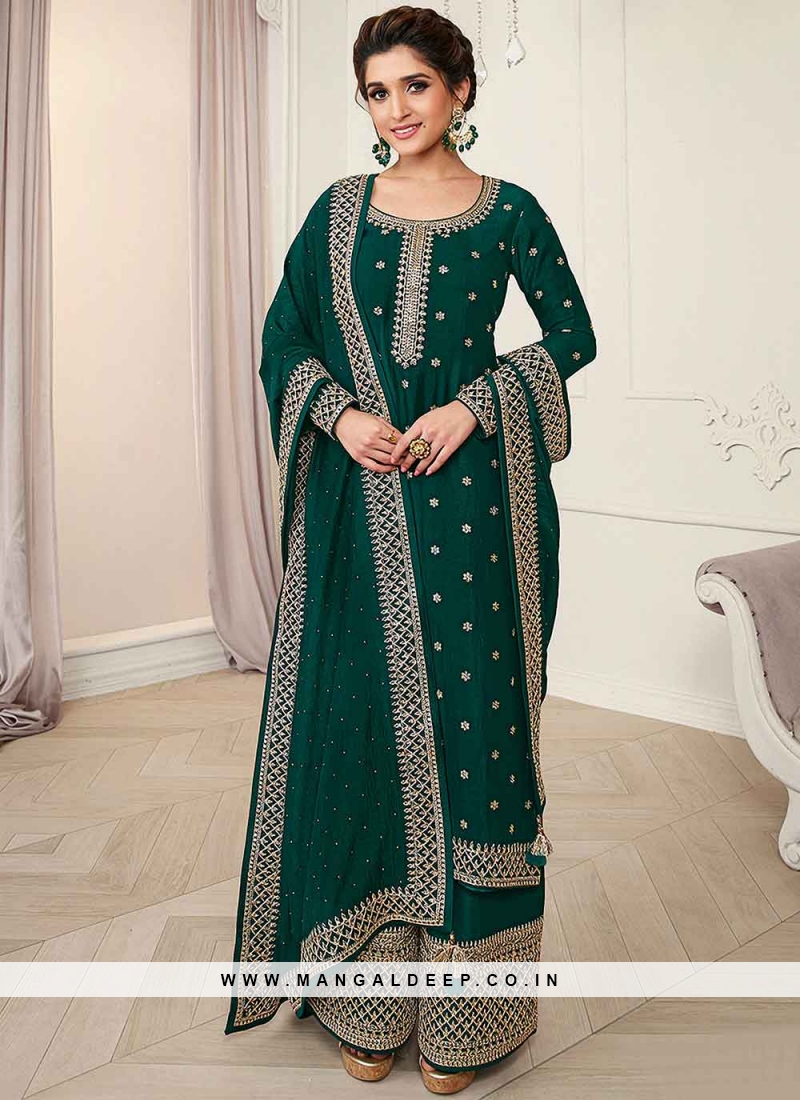 Ethnic Vichitra Silk Embroidered Designer Pakistani Salwar Suit