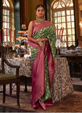 Exceeding Green Kanjivaram Silk Designer Saree
