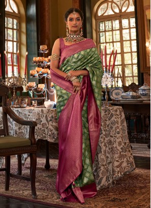 Exceeding Green Kanjivaram Silk Designer Saree