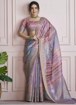 Exceeding Handloom silk Digital Print Designer Saree