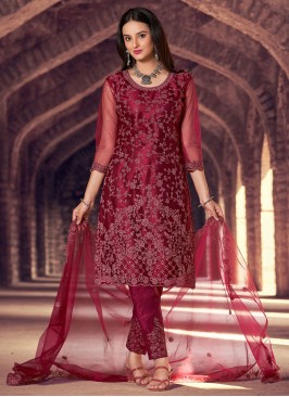 Exceeding Maroon Trendy Salwar Kameez