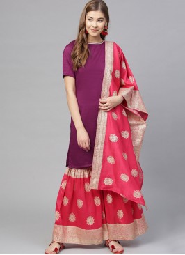 Exceeding Plain Palazzo Salwar Kameez