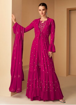 Excellent Embroidered Rani Salwar Kameez 