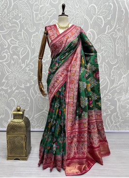 Excellent Silk Multi Colour Trendy Saree