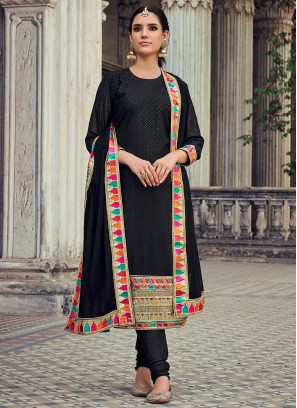Exceptional Black Sangeet Churidar Salwar Kameez