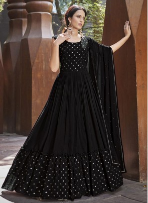 Exceptional Embroidered Georgette Designer Gown