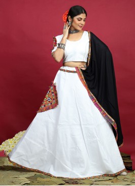 Exceptional White Mehndi Designer Lehenga Choli