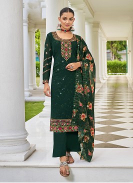 Exciting Green Trendy Salwar Kameez