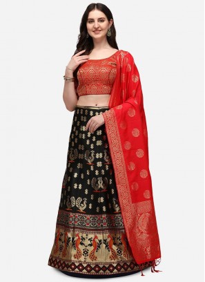 Exclusive Black Color Art Silk Lehenga Choli