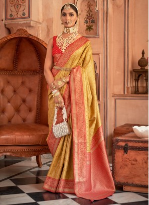 Exotic Banarasi Silk Wedding Contemporary Saree